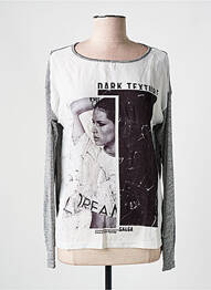 Pull tissage chiné manches longues gris SALSA femme