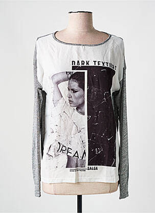 Pull tissage chiné manches longues gris SALSA femme