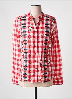 Chemisier coupe cintrée manches longues rouge DESIGUAL femme