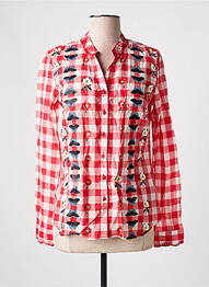 Chemisier coupe cintrée manches longues rouge DESIGUAL femme