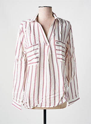Blouse poignets boutonnés avec fente manches longues rouge SALSA femme
