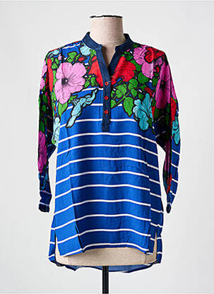 Tunique manches longues fermeture boutonnée sur le devant bleu DESIGUAL femme