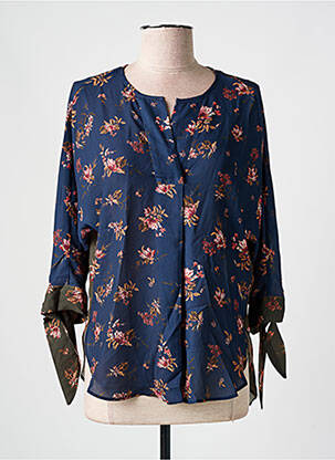 Blouse imprimé fleurs manches 3/4 bleu SALSA femme