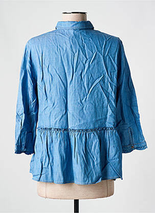 Blouse poignets boutonnés avec fente manches 3/4 bleu SALSA femme