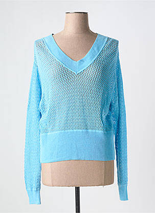Pull col v manches longues bleu ESPRIT femme