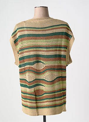 Pull coupe droite sans manche vert LPB femme