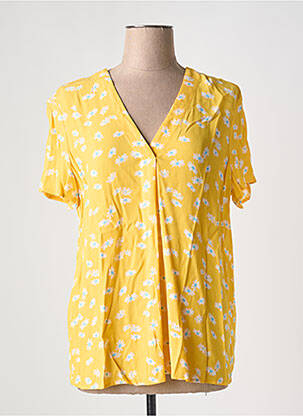 Blouse imprimé fantaisie manches courtes jaune ESPRIT femme