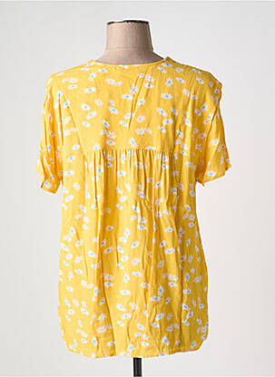 Blouse imprimé fantaisie manches courtes jaune ESPRIT femme