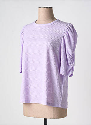 Top coupe cintrée manches 3/4 violet ESQUALO femme