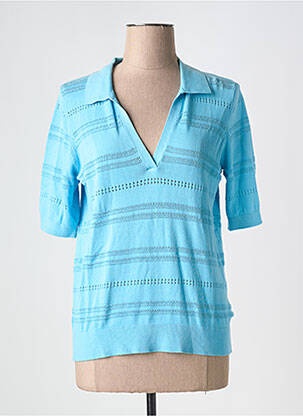 Polo coupe droite manches courtes bleu ESPRIT femme