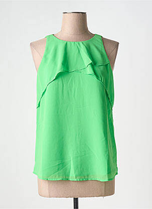 Top coupe fluide sans manche vert ESPRIT femme