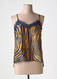 Top imprimé fantaisie fines bretelles bleu LOLA CASADEMUNT femme