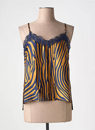 Top imprimé fantaisie fines bretelles bleu LOLA CASADEMUNT femme