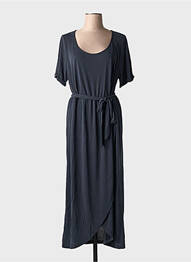 Robe longue manches courtes manches courtes bleu ESQUALO femme