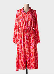 Robe longue manches longues manches longues rouge ESQUALO femme