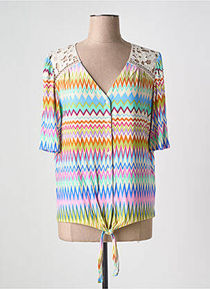 Blouse imprimé fantaisie manches courtes bleu ESQUALO femme