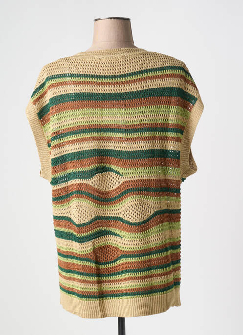 Pull col v sans manche vert LPB femme