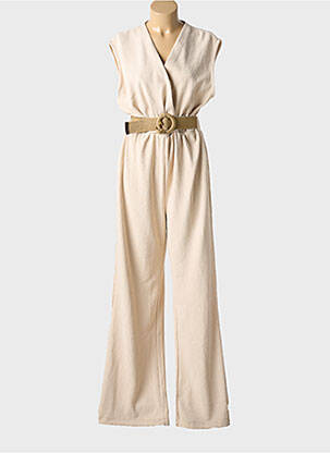 Combi-pantalon fermeture boutonnée au dos sans manche beige ESQUALO femme
