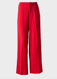 Pantalon droit fermeture zippée sous rabat boutonné rouge ESQUALO femme