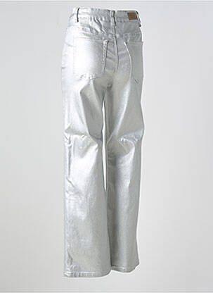 Pantalon flare fermeture zippée sous rabat boutonné argent MOLLY BRACKEN femme