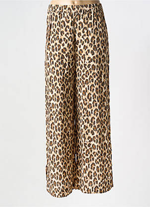 Pantalon droit taille élastique beige KANOPE femme