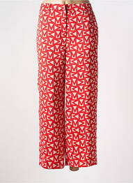 Pantalon droit fermeture zippée sous rabat avec crochet rouge LOLA CASADEMUNT femme