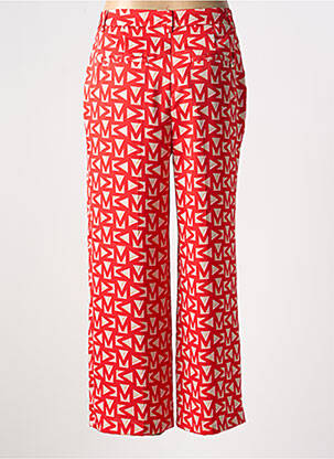 Pantalon droit fermeture zippée sous rabat avec crochet rouge LOLA CASADEMUNT femme