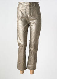 Pantalon 7/8 fermeture zippée sous rabat boutonné argent SIGNE NATURE femme