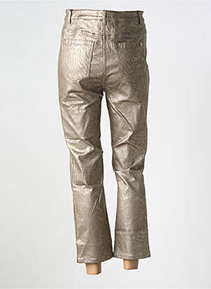 Pantalon 7/8 fermeture zippée sous rabat boutonné argent SIGNE NATURE femme