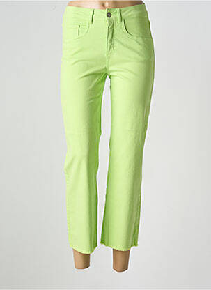 Pantalon 7/8 fermeture zippée sous rabat boutonné vert SIGNE NATURE femme