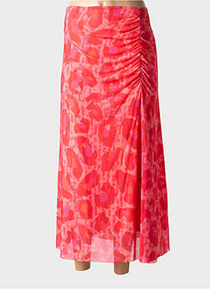 Jupe longue fermeture zippée au dos rouge ESQUALO femme