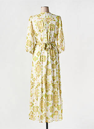 Robe longue imprimé fantaisie manches courtes vert ESQUALO femme