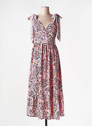 Robe mi-longue imprimé fantaisie sans manche violet MOLLY BRACKEN femme