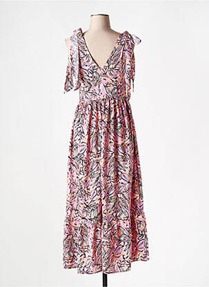 Robe mi-longue imprimé fantaisie sans manche violet MOLLY BRACKEN femme