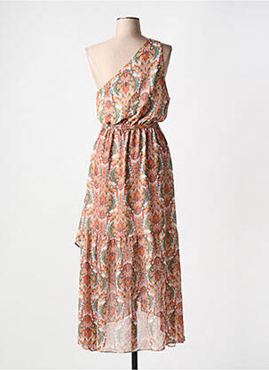 Robe longue imprimé fantaisie sans manche orange MOLLY BRACKEN femme