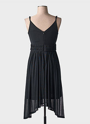 Robe mi-longue fermeture zippée au dos fines bretelles noir ESPRIT femme