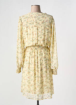 Robe mi-longue imprimé fantaisie manches longues jaune ESQUALO femme
