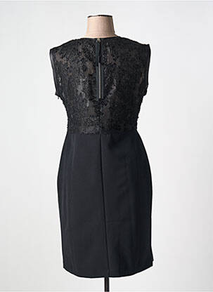 Robe mi-longue fermeture zippée au dos manches courtes noir EVA KAYAN femme