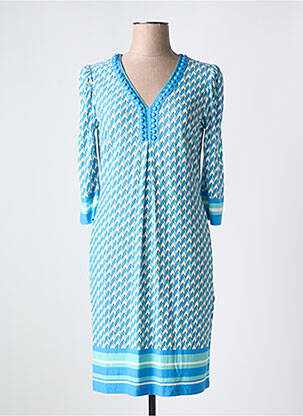 Robe mi-longue manches 3/4 manches 3/4 bleu ESQUALO femme