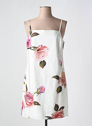 Robe courte fermeture zippée au dos fines bretelles blanc ESPRIT femme