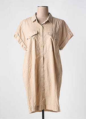 Robe courte manches courtes manches courtes beige KANOPE femme