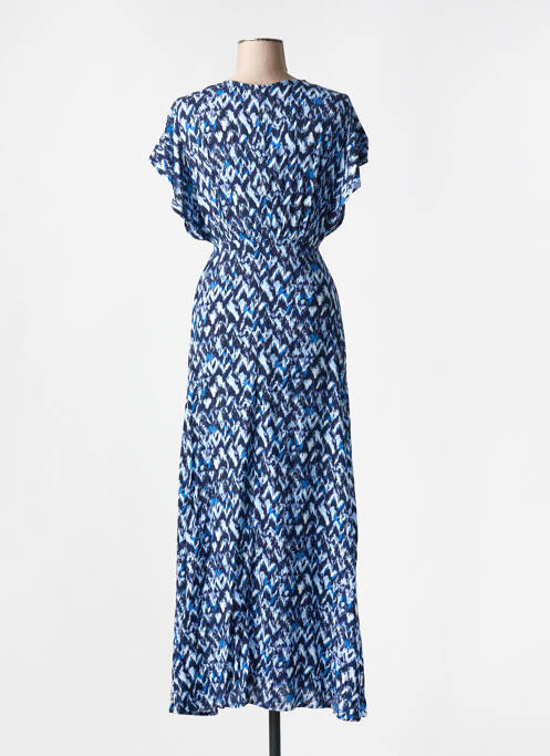 Robe longue imprimé fantaisie manches courtes bleu MOLLY BRACKEN femme