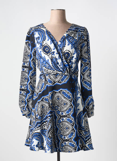 Robe courte manches longues manches longues bleu MORGAN femme