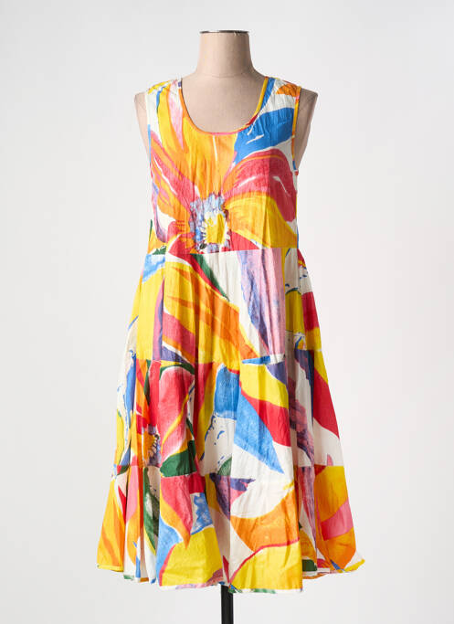 Robe mi-longue orange DRESS ADDICT pour femme