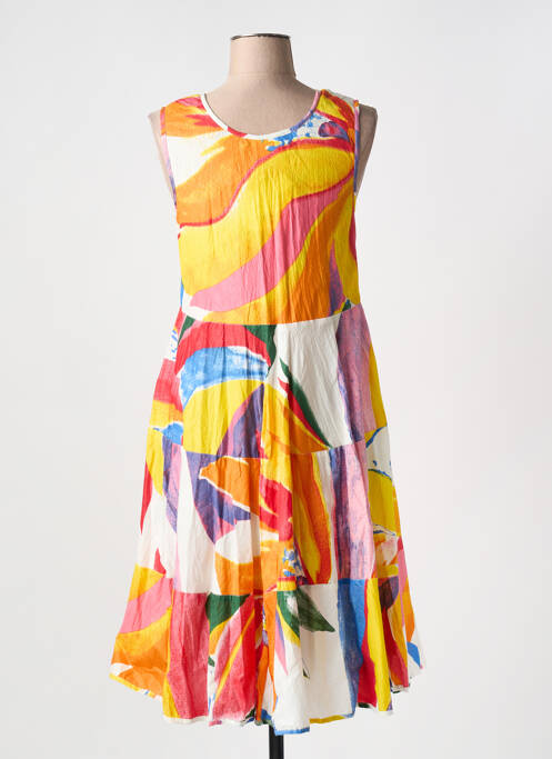 Robe mi-longue orange DRESS ADDICT pour femme