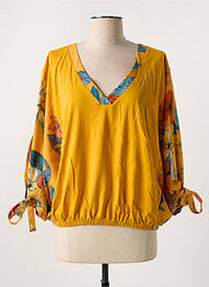 Blouse imprimé fantaisie manches 3/4 jaune SALSA femme