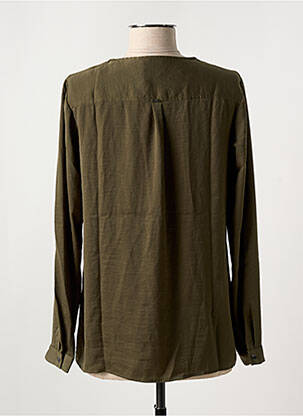 Blouse poignets boutonnés avec fente manches longues vert SALSA femme