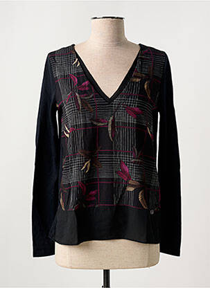 Blouse imprimé fantaisie manches longues noir SALSA femme