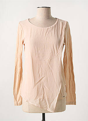 Top tissage crêpe manches longues rose SALSA femme