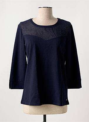 Top stretch manches 3/4 bleu GARCIA femme